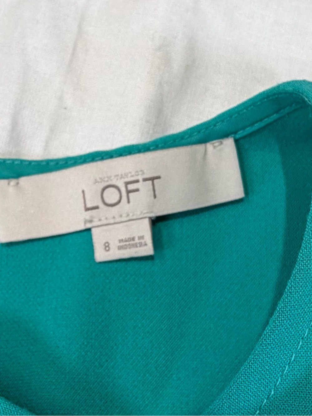 LOFT Teal Sleeveless Peplum Sheath Dress - Picture 3 of 8